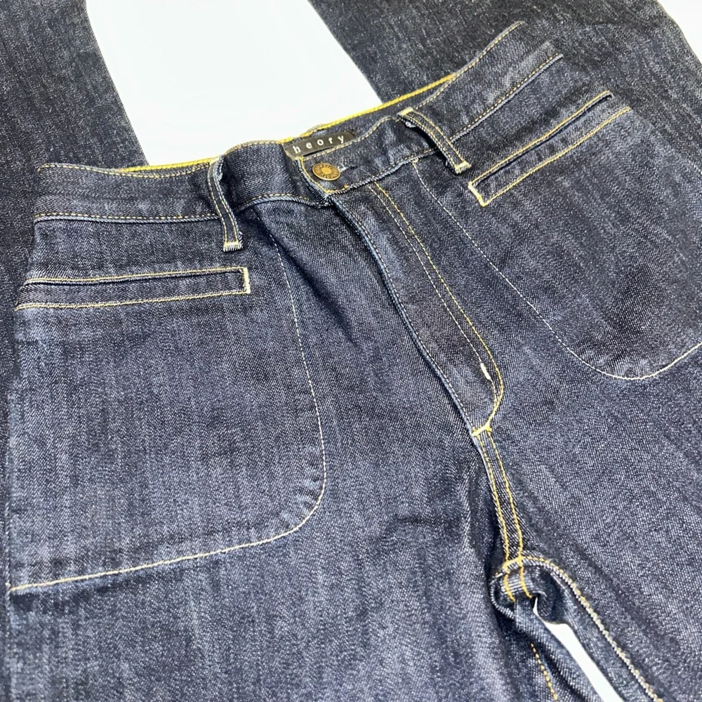 Women’s Theory Patch Pocket Flared Denim Jeans Dark Wash Indigo - Sz 29 NWOT